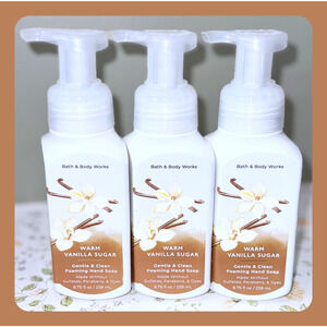 Bath & Body Works Warm Vanilla Sugar 8.75oz Gentle Clean Foaming Hand Soap x3